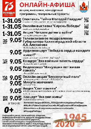 Афиша праздничных мероприятий на 9 мая 2020 года